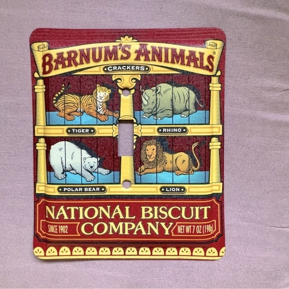BARNUM’S ANIMALS.VINTAGE.Wall Light Switchplate Cover.National Biscuit C… - Picture 2 of 5